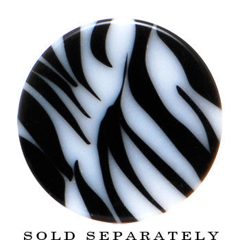 6 Gauge Black White Zebra Striped Saddle Plug