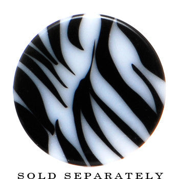 6G Black White Zebra Striped Saddle Plug