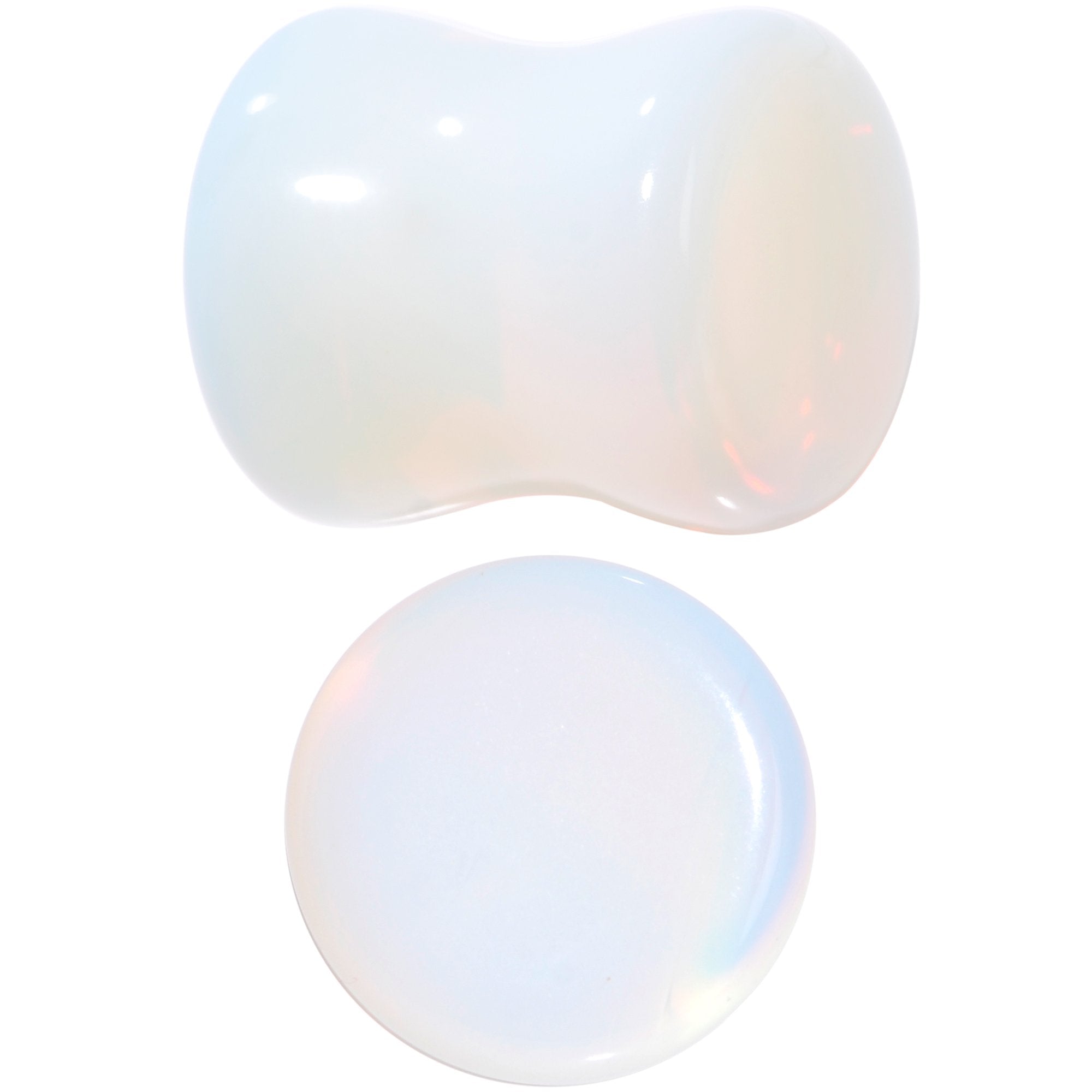 00G Natural Opalite Stone Saddle Plug Set