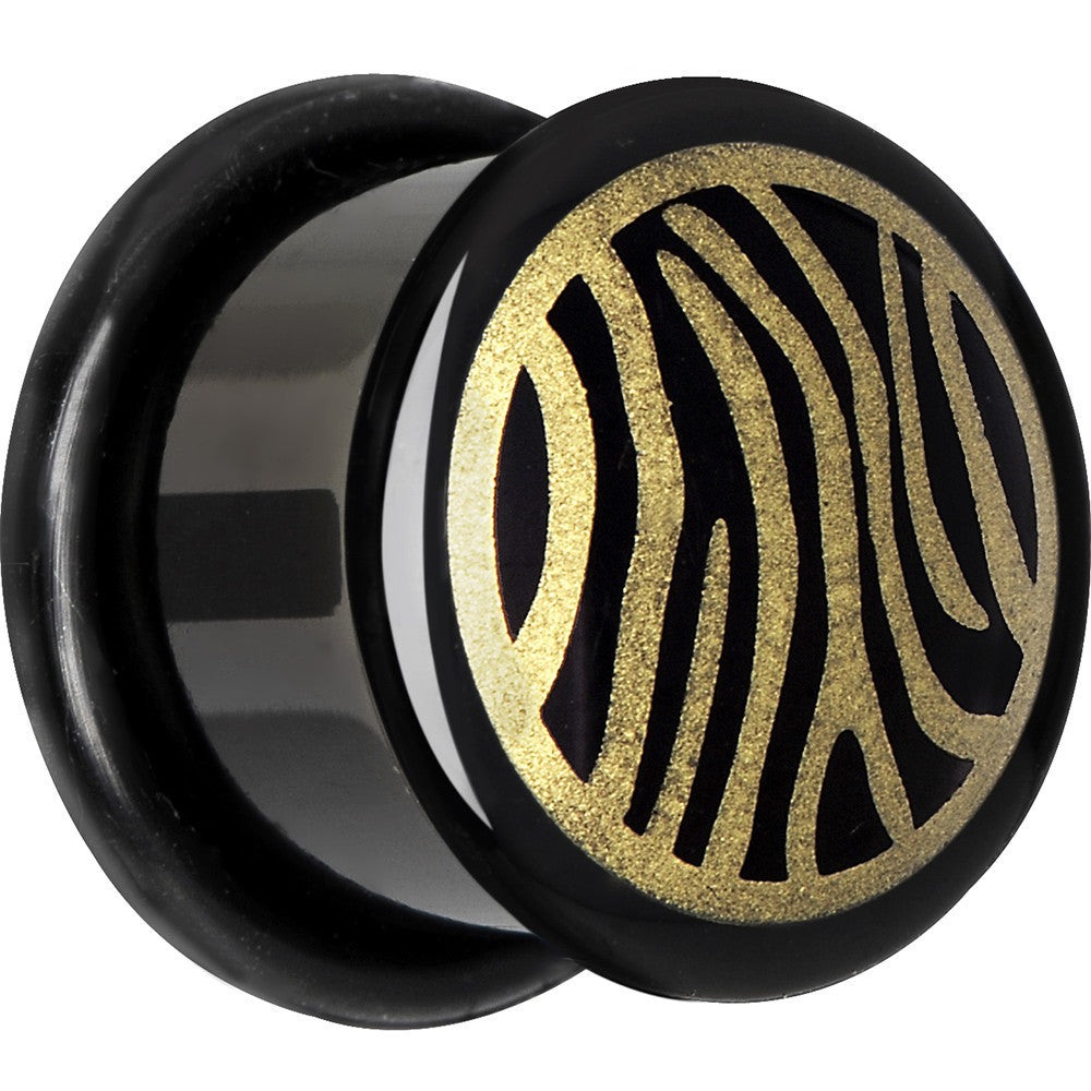 9/16 Anodized Titanium Gold Animal Print Plug