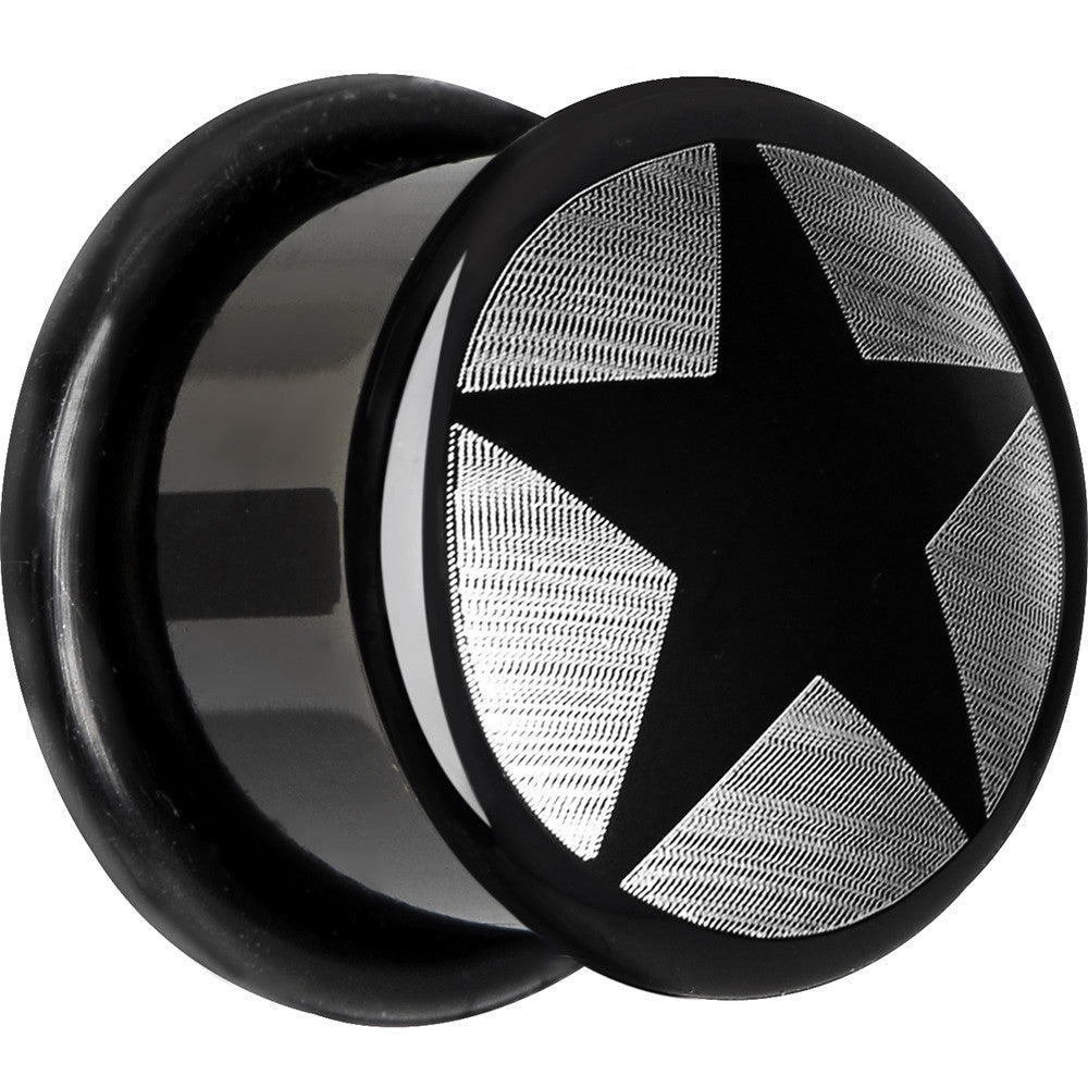 9/16 Anodized Titanium Silver Star Plug
