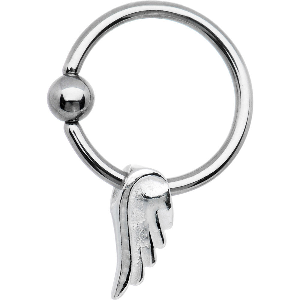 16G Sterling Silver Angel Wing BCR Captive Ring