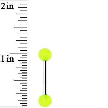 Neon Green Glow in the Dark Acrylic Ball Barbell Tongue Ring