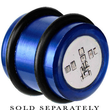 16mm Blue Anodized Titanium Blinking Plug