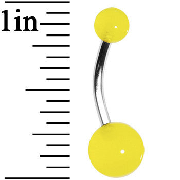 Yellow GLOW in the DARK Belly Button Ring