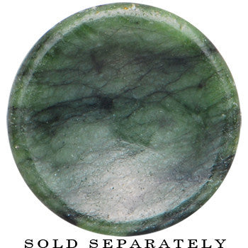 9/16 Double Flare Jade Natural Stone Concave Plug