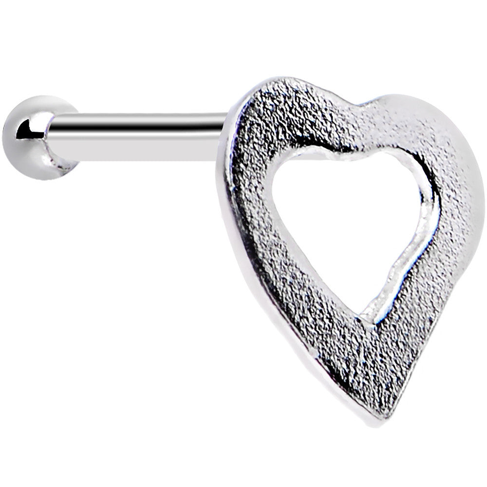 Sterling Silver Heart Nose Bone