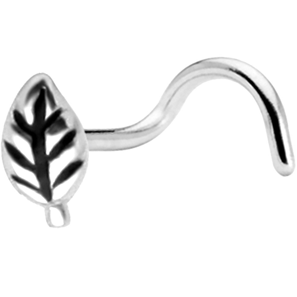 Sterling Silver Leaf Nose Ring
