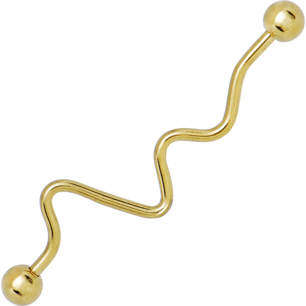 Wave Gold Anodized Titanium Industrial Project Bar 40mm