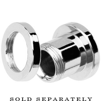 4G Stainless Steel Clear Pink CZ Screw Fit Tunnel