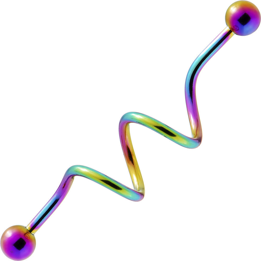 Spiral Rainbow Anodized Titanium Industrial Project Bar 42mm