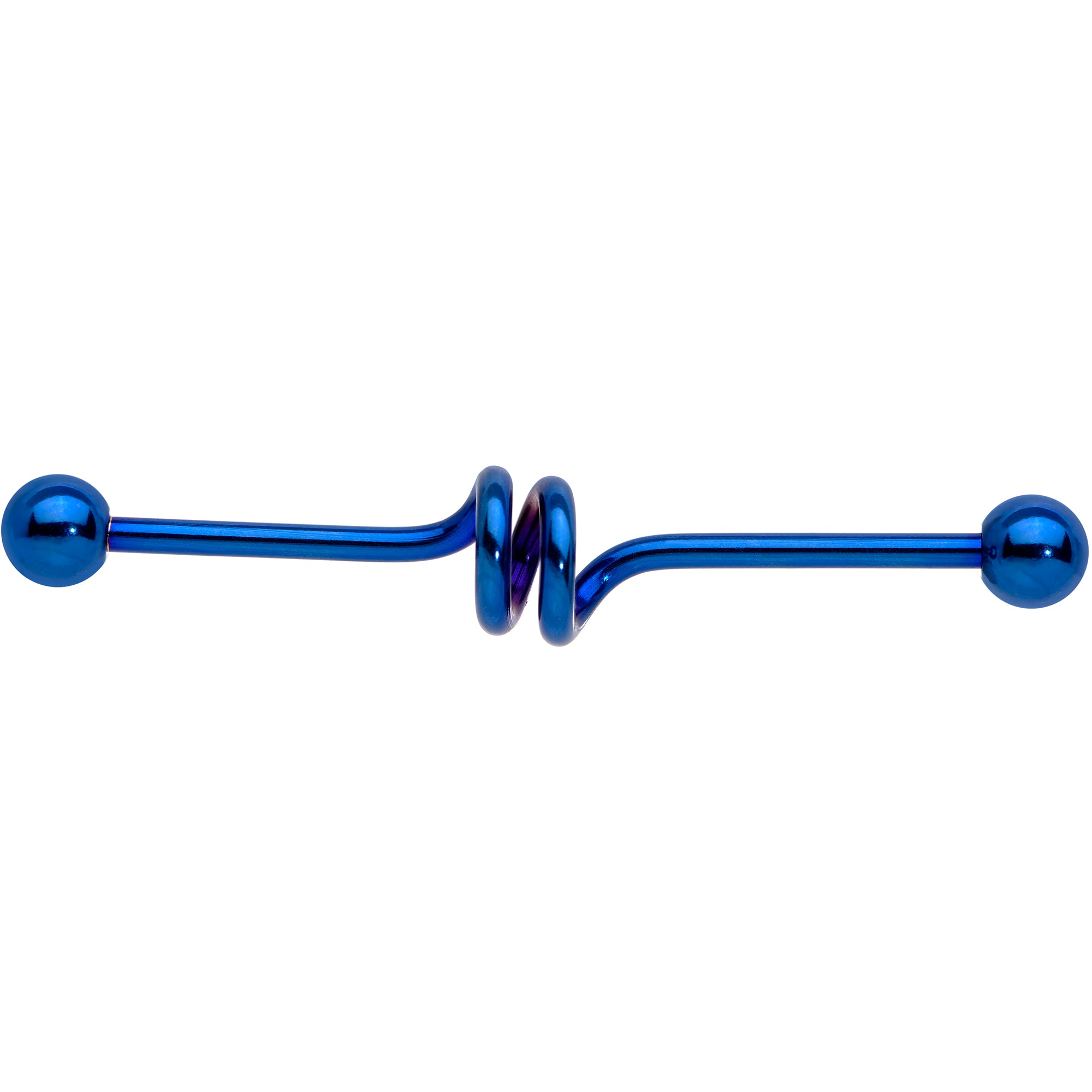 Spiral Blue Anodized Titanium Industrial Project Bar 40mm