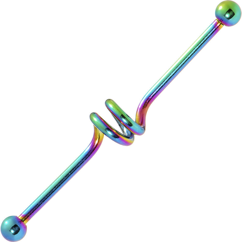Spiral Rainbow Anodized Titanium Industrial Project Bar 40mm