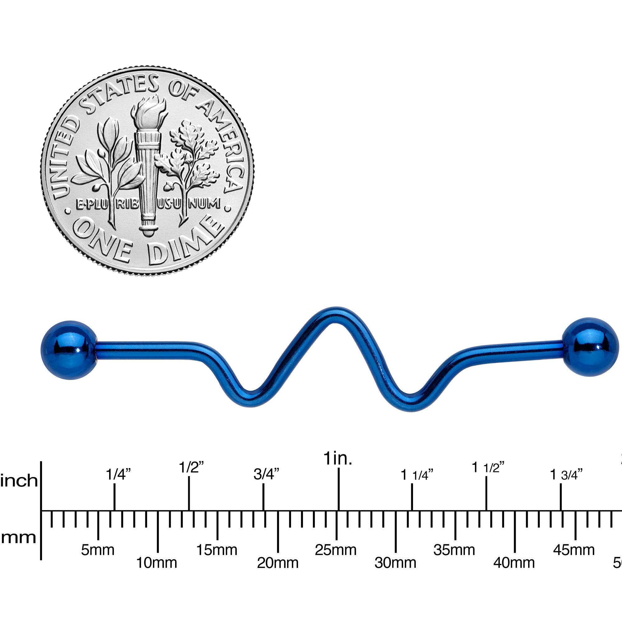 Wave Blue Anodized Titanium Industrial Project Bar 40mm