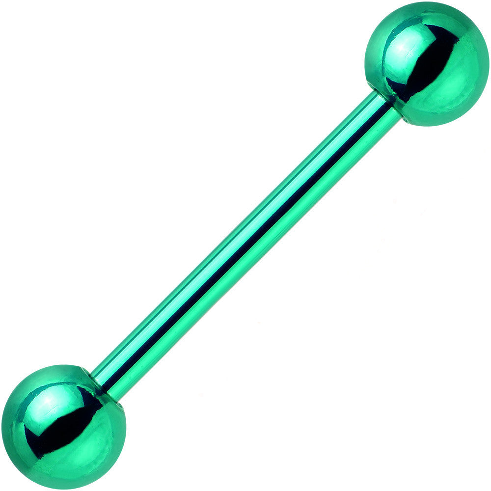Green Electro Titanium Barbell Tongue Ring