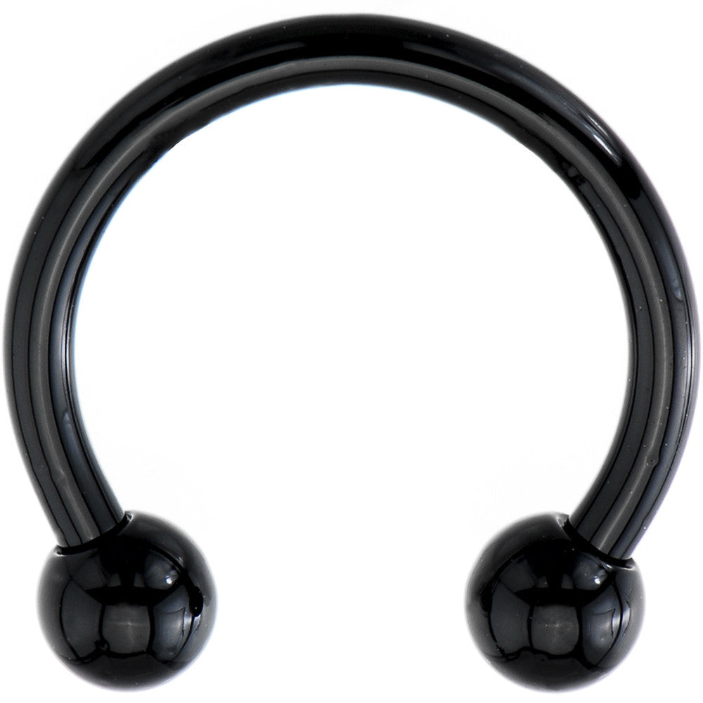 14G 1/2 Black Electroplate Horseshoe Circular Barbell