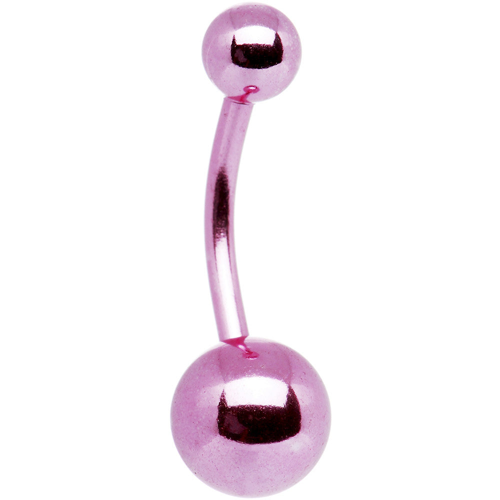 Light Pink Electro Titanium Belly Ring -7/16