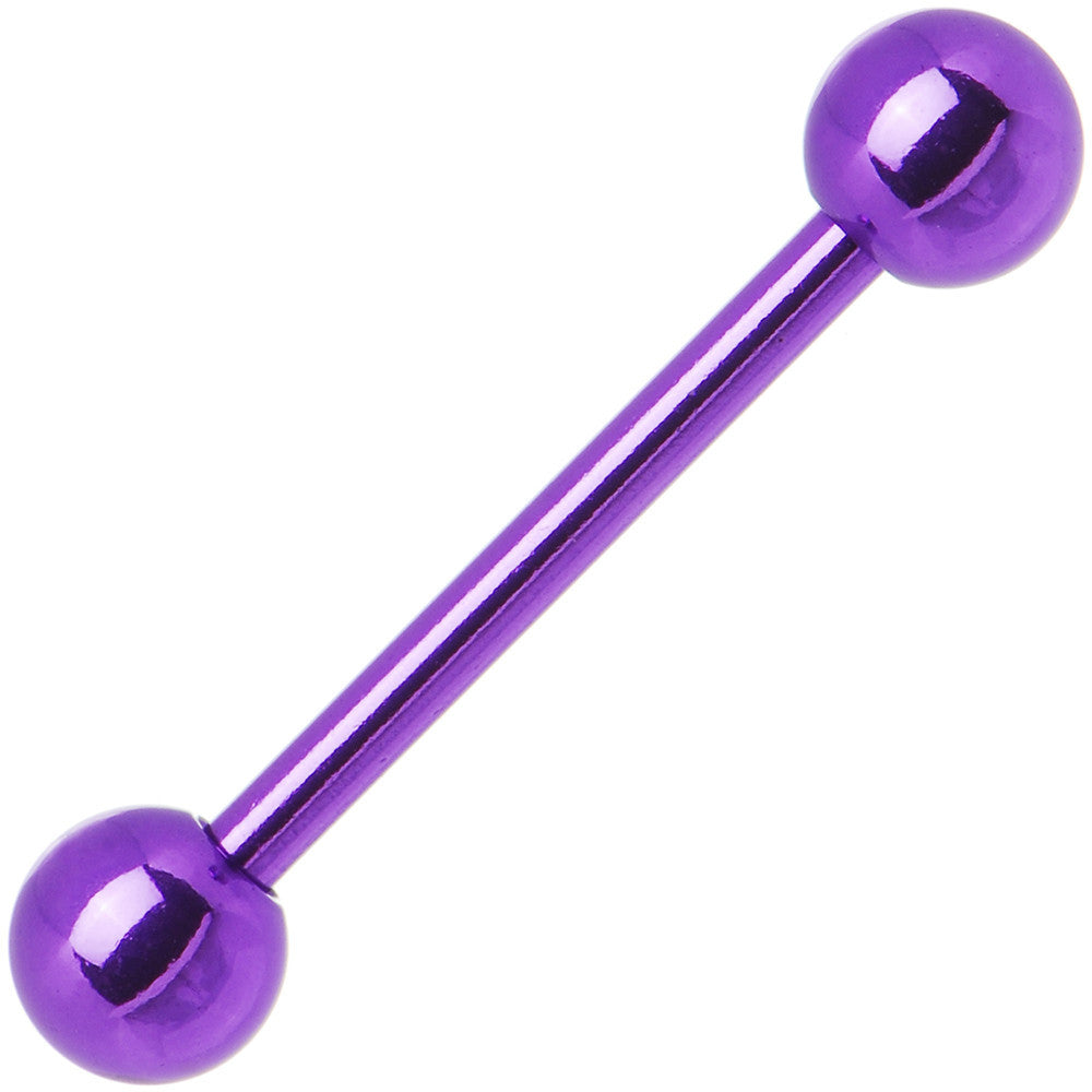 Light Purple Electro Titanium Barbell Tongue Ring