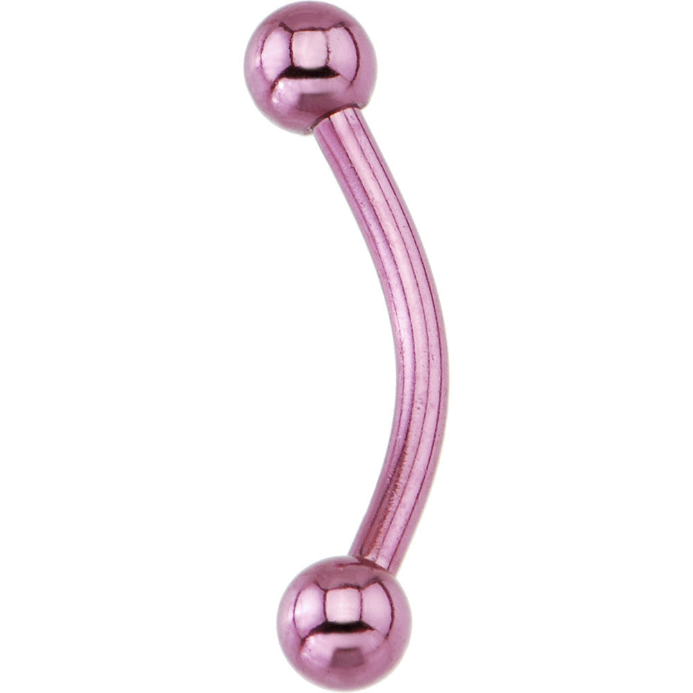 16G Pink Electro Titanium Eyebrow Ring