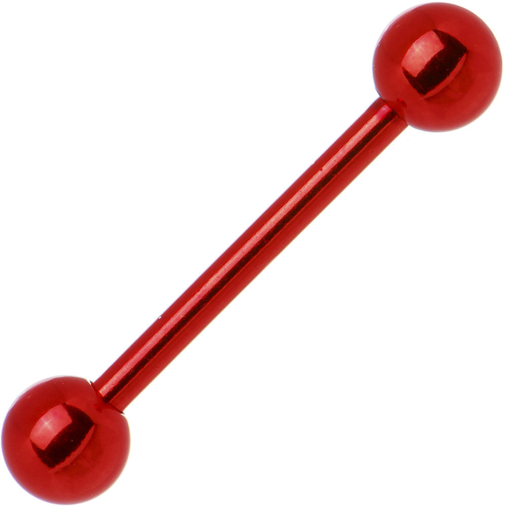 Red Electro Titanium Barbell Tongue Ring