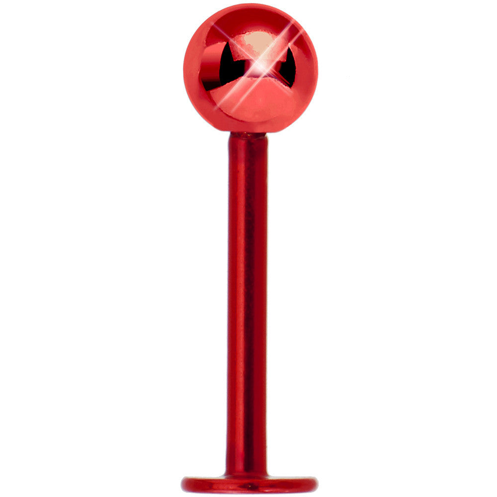 16G 3/8 Red Electro Titanium Labret Monroe