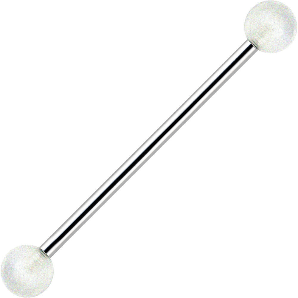Clear Glow in the Dark Industrial Barbell 31mm