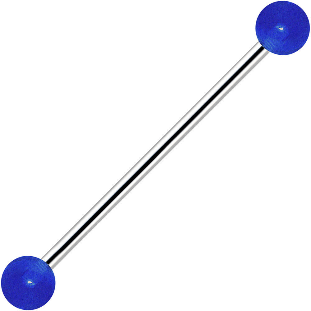 Blue Glow in the Dark Industrial Barbell 31mm