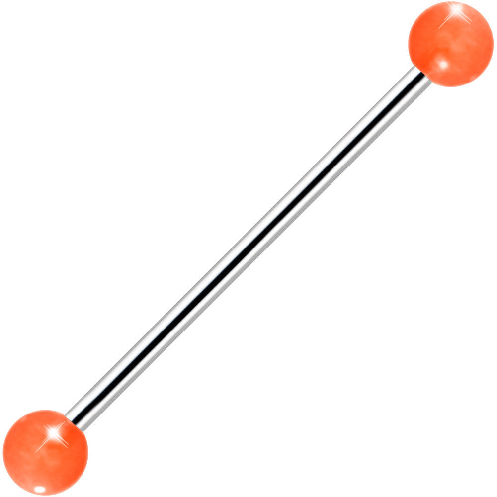 Orange Glow in the Dark Industrial Barbell 35mm