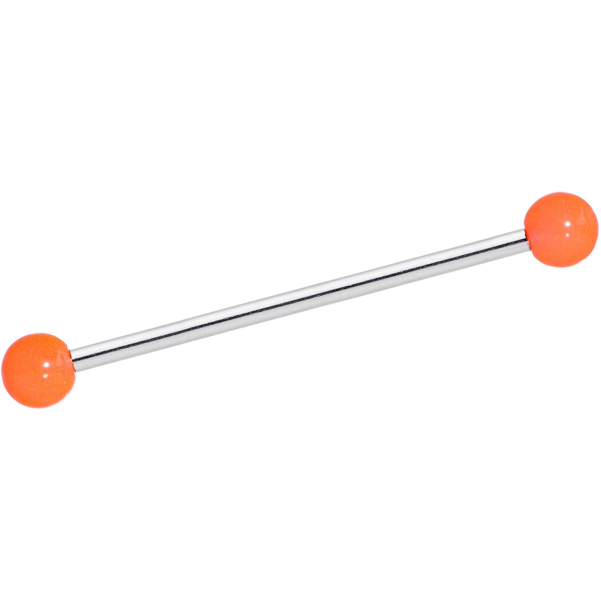 Orange Glow in the Dark Industrial Barbell 35mm