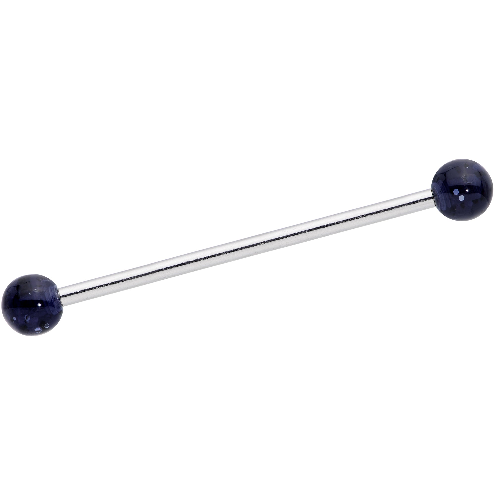 Black Glitter Industrial Barbell 31mm