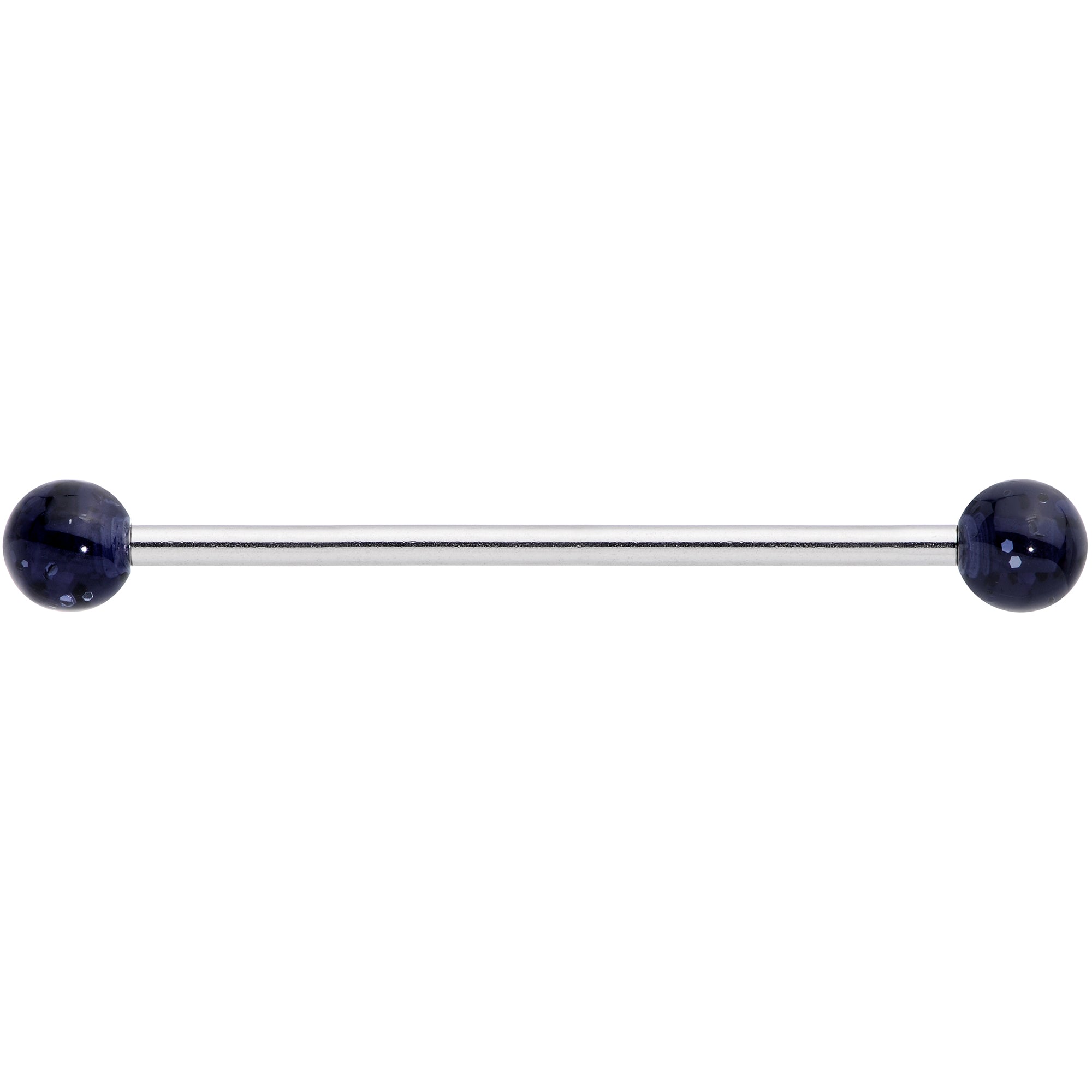 Black Glitter Industrial Barbell 31mm