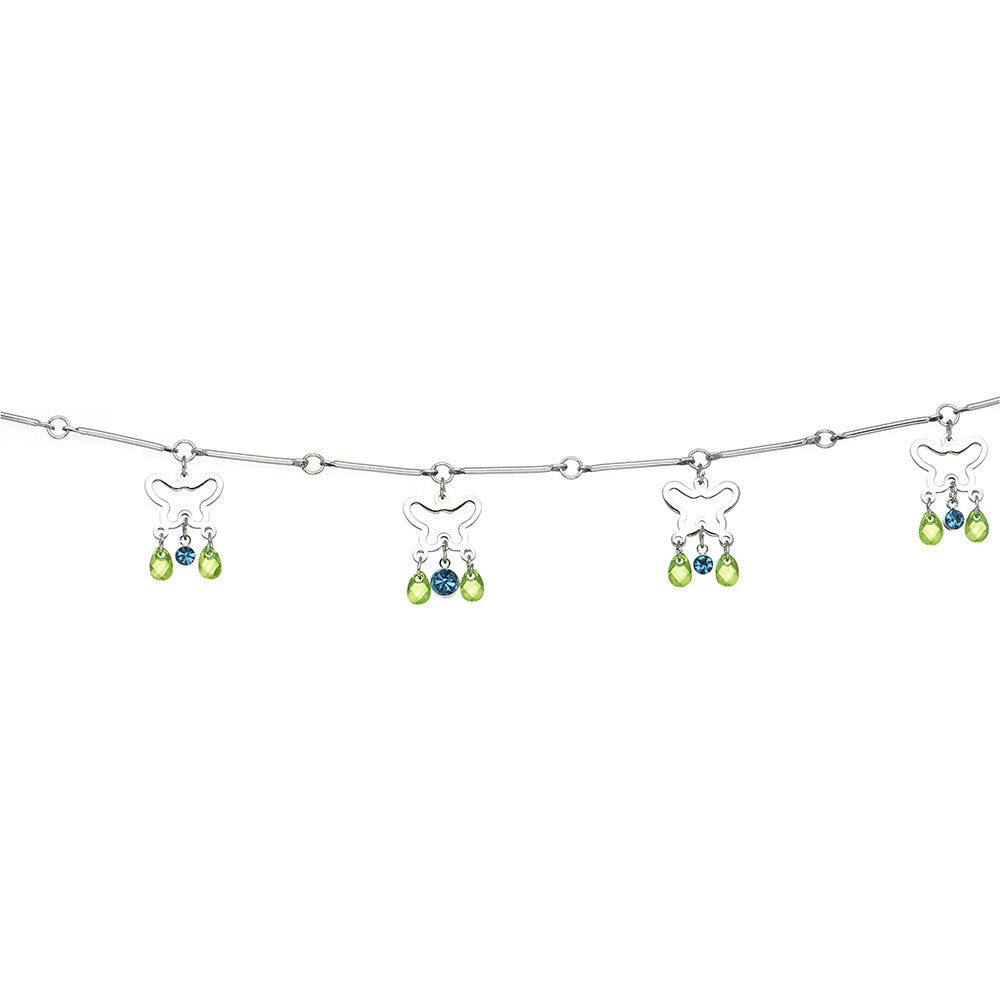 Zircon Blue Green Alluring Gem Butterfly Belly Chain