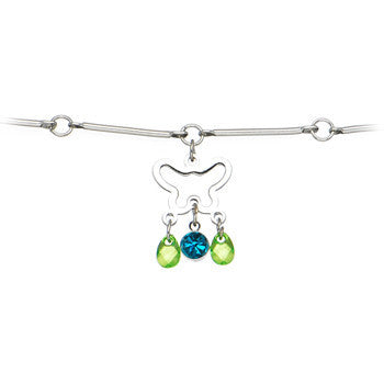 Zircon Blue Green Alluring Gem Butterfly Belly Chain