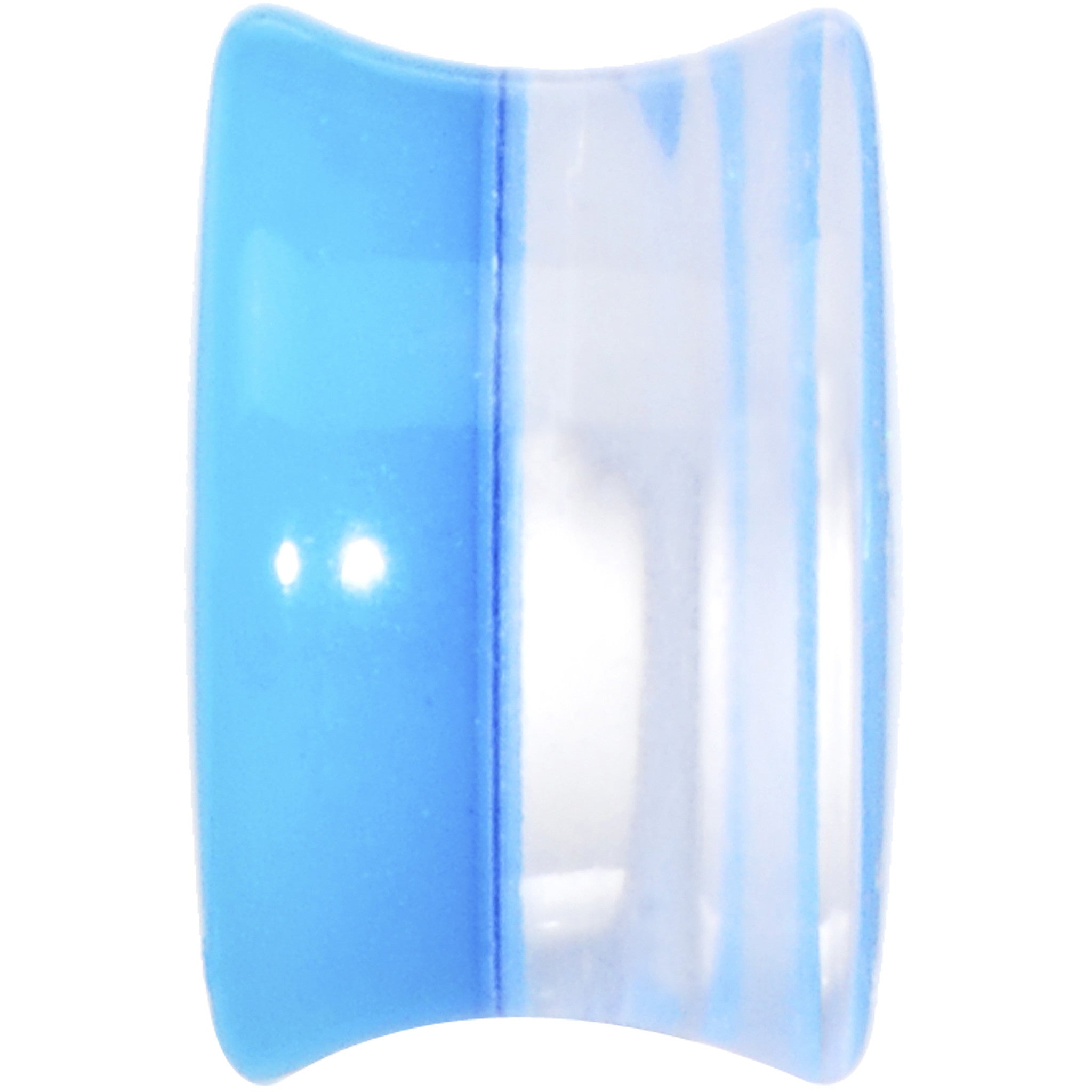 9/16 Blue Neon Glitter Saddle Plug