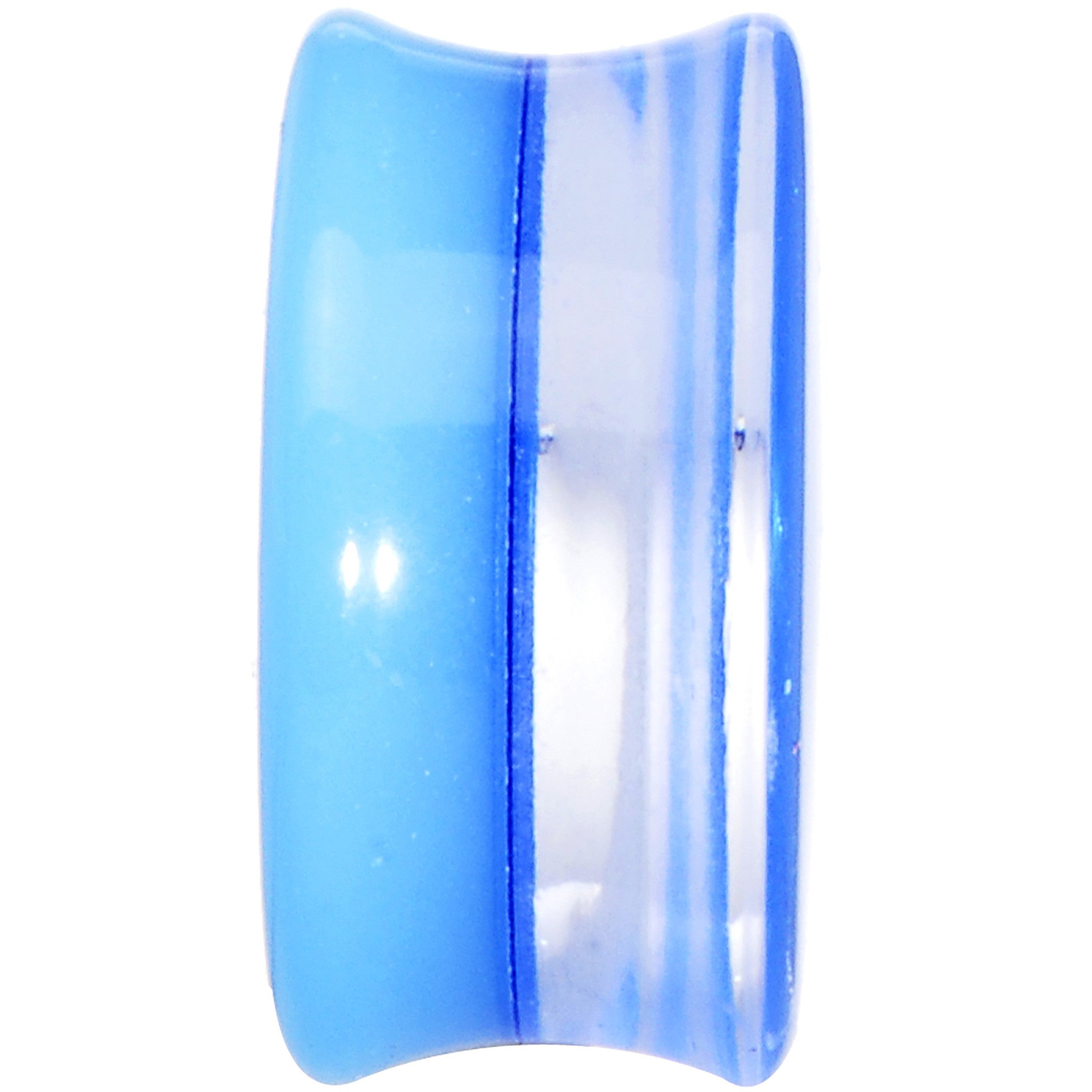 20mm Blue Neon Glitter Saddle Plug