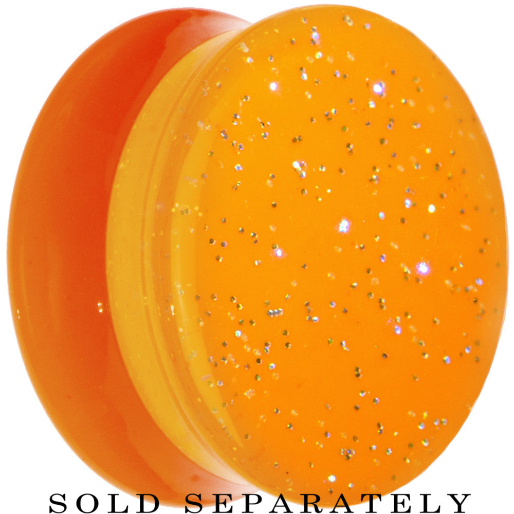 20mm Orange Neon Glitter Saddle Plug
