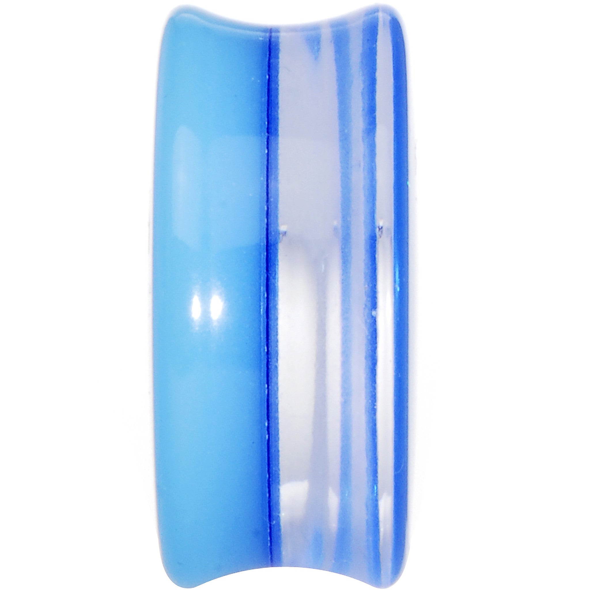 24mm Blue Neon Glitter Saddle Plug