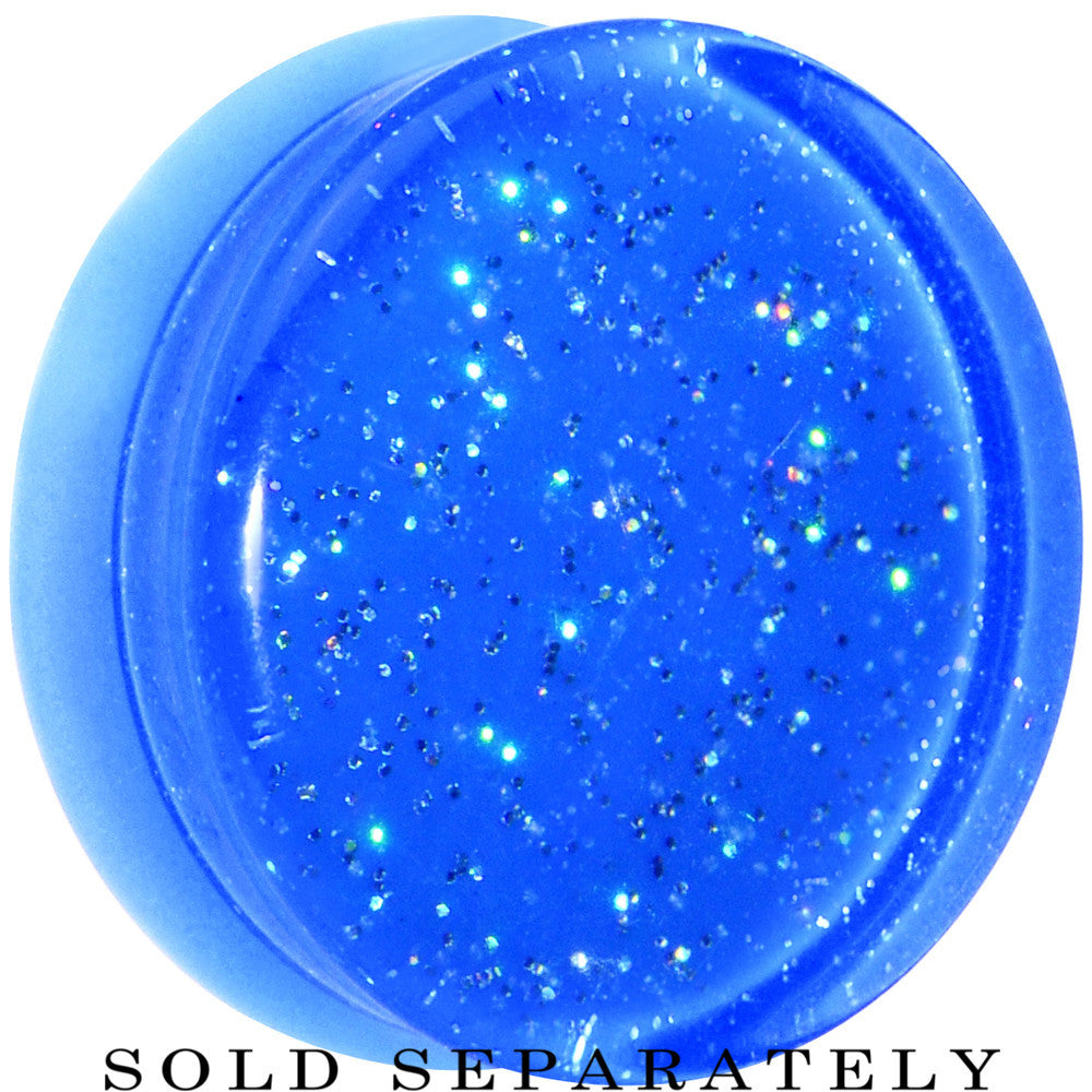 26mm Blue Neon Glitter Saddle Plug
