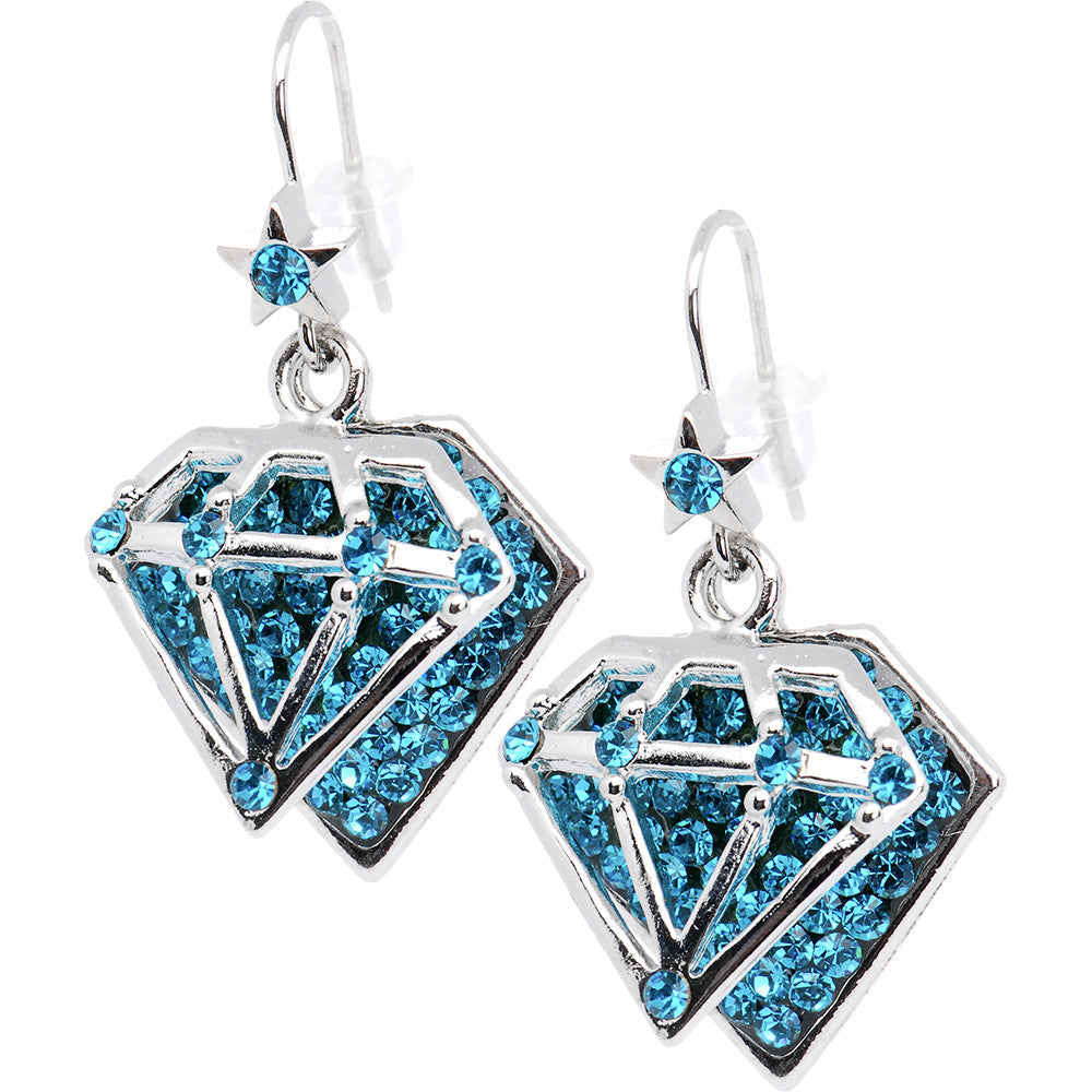 Dazzling Aqua Crystal Diamond Earrings