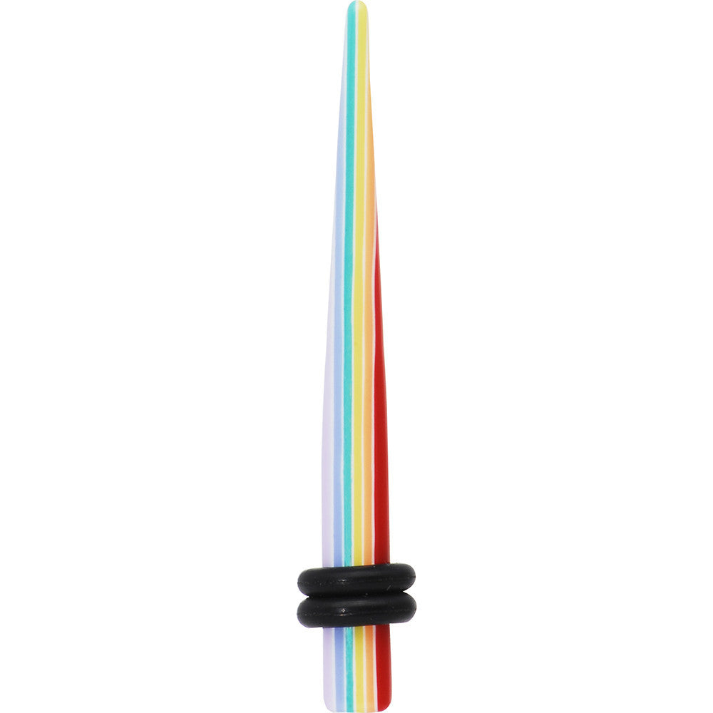 6 Gauge Acrylic Colorful Striped Taper