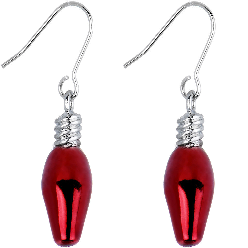 Red Chrismas Light Earrings