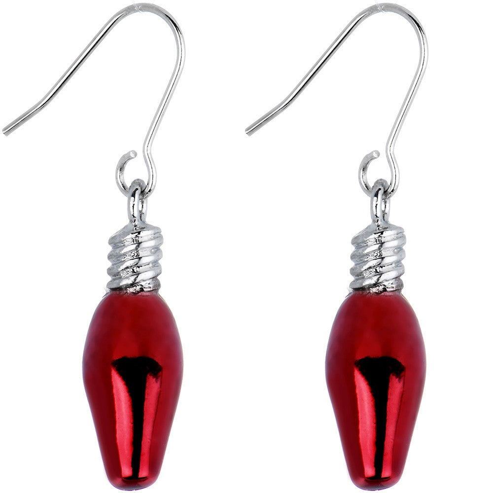 Red Chrismas Light Earrings