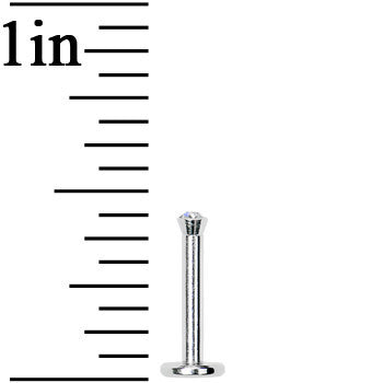 16G Clear 2mm Gem Internally Threaded Labret Monroe Tragus