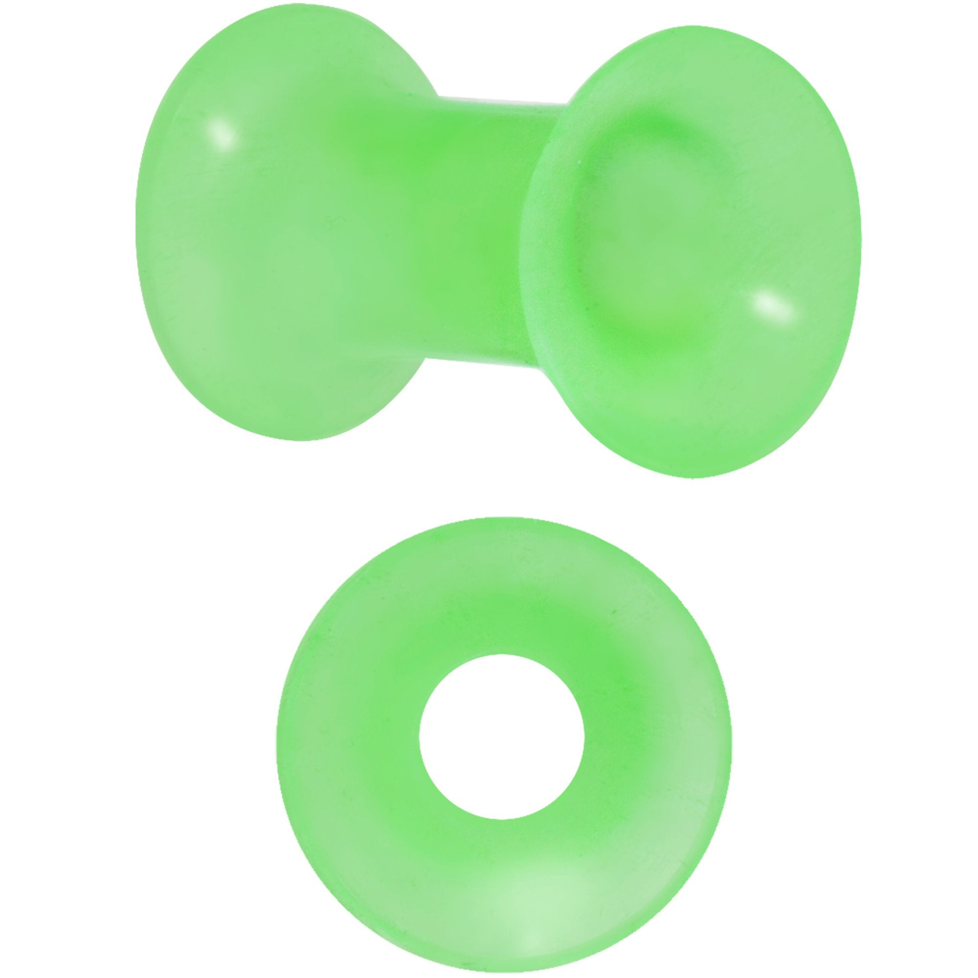 4G Thin Flexible Green Silicone Double Flare Tunnel Plug Set