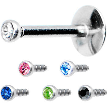 14G Cubic Zirconia Interchangeable Labret Pack Set