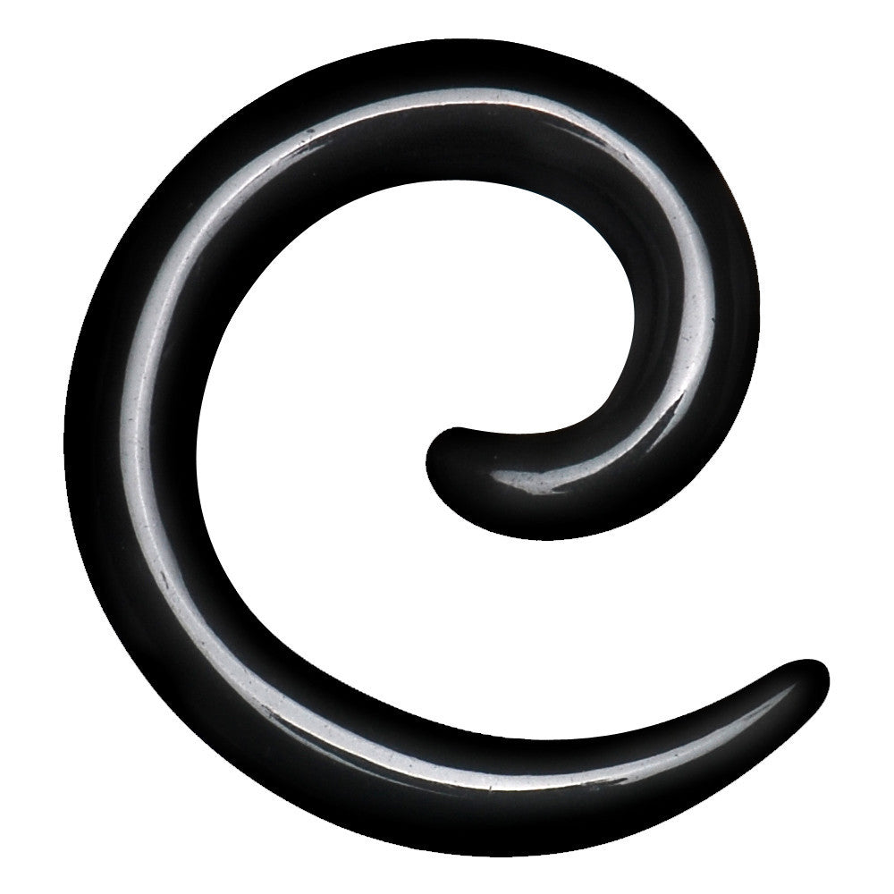 8 Gauge Black Acrylic Spiral Taper