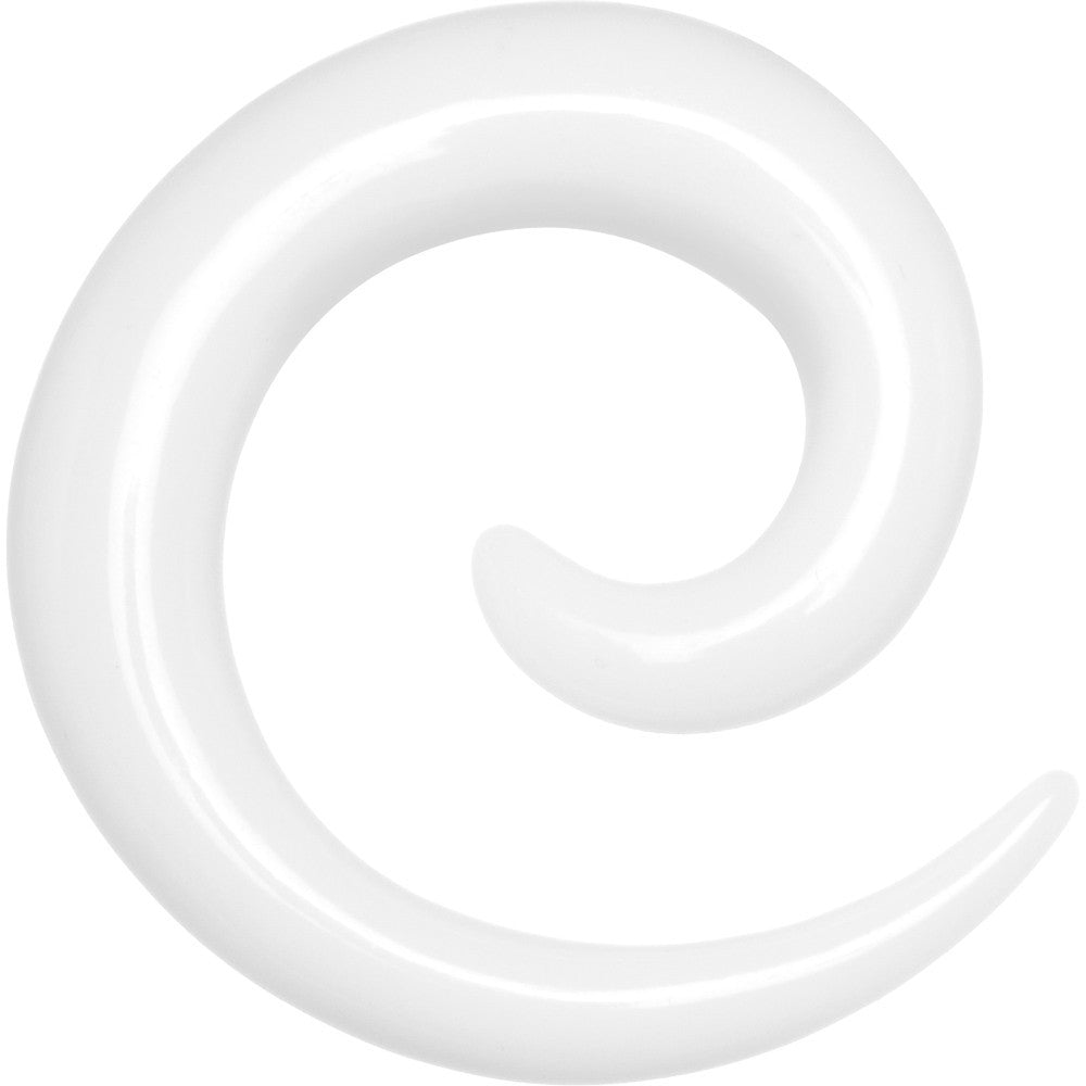 4G White Acrylic Spiral Taper