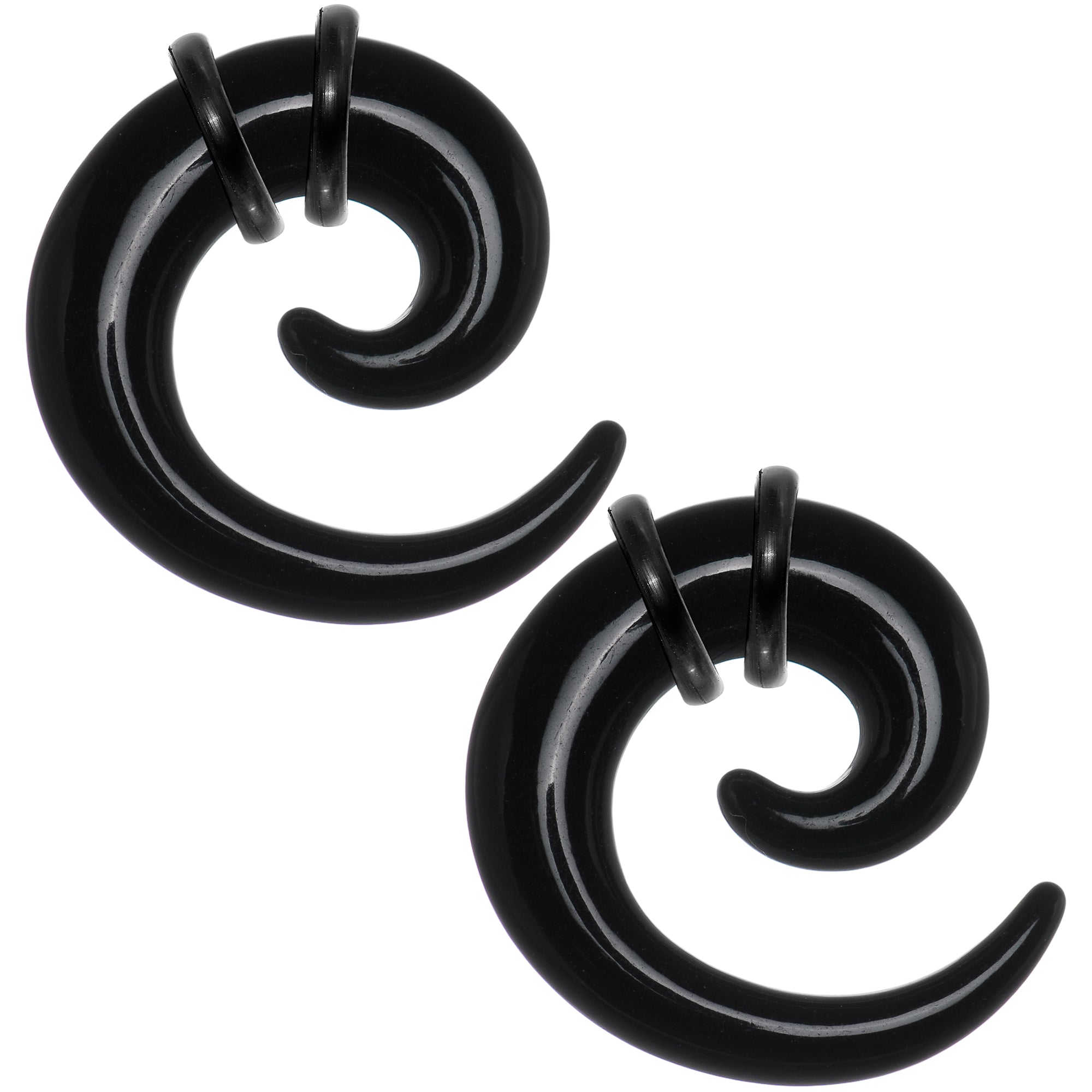 0 Gauge Black Acrylic Spiral Taper Set