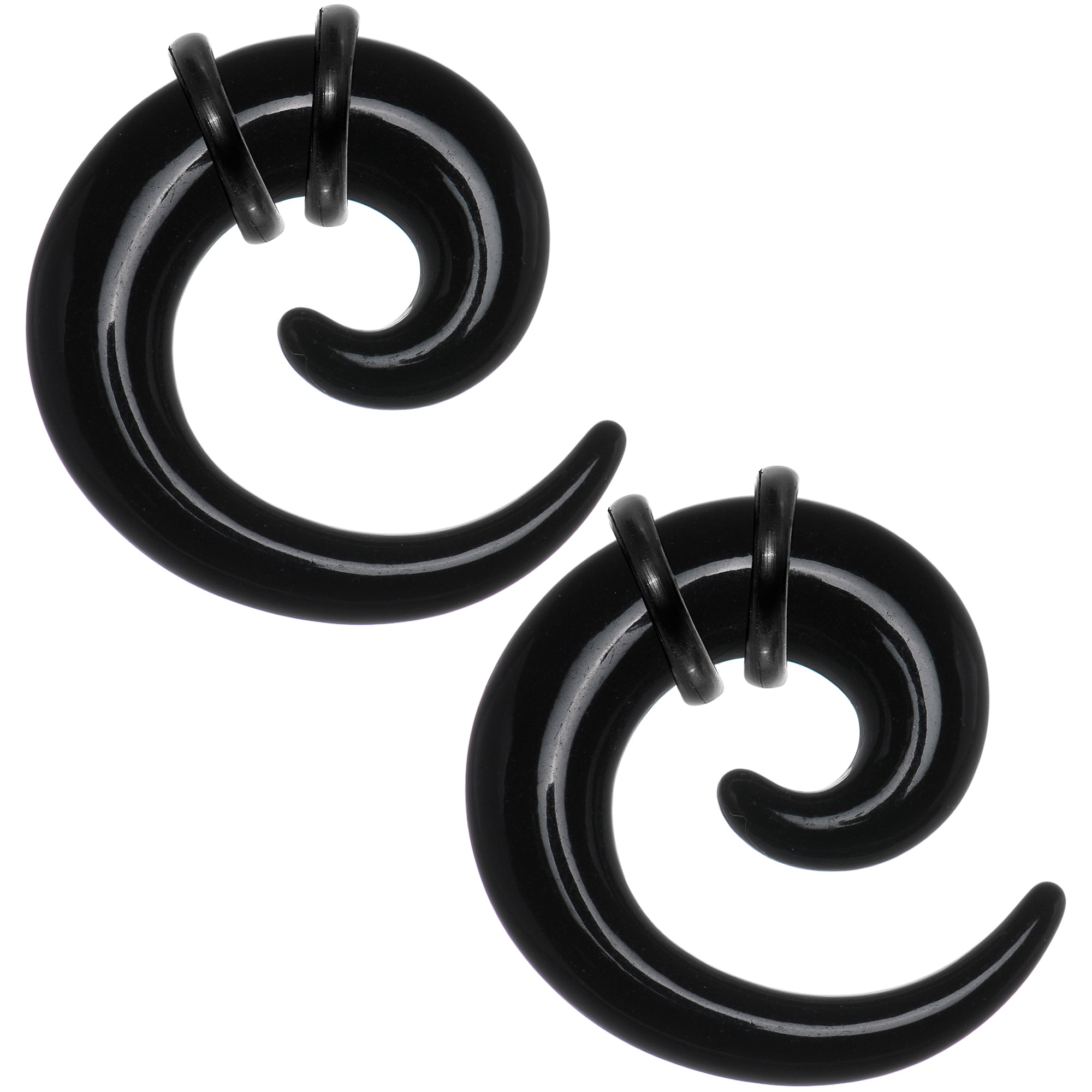 0G Black Acrylic Spiral Taper Set