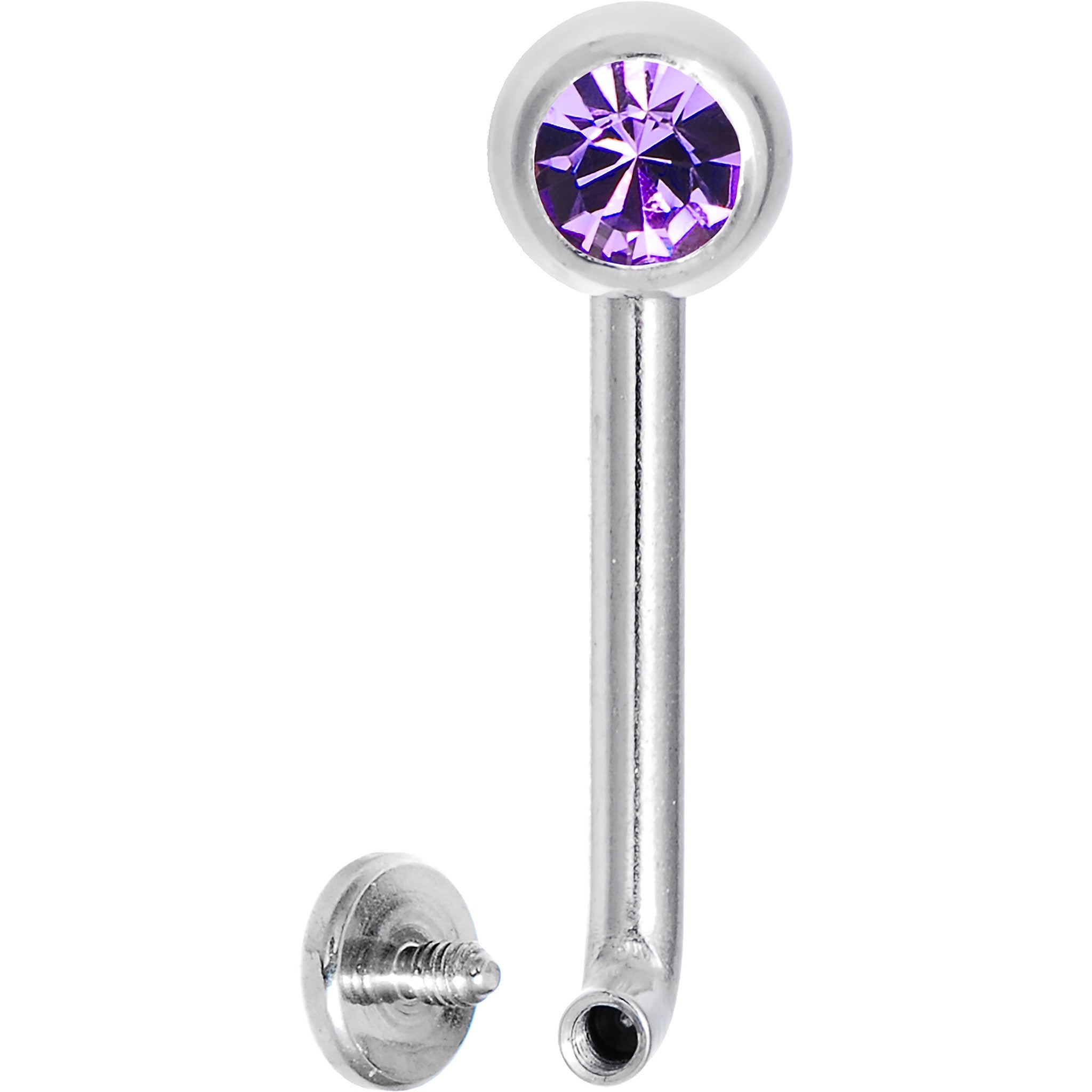 14G 5mmTanzanite Gem Vertical Hood Piercing -1/2 2.5mm Rise